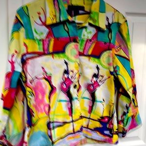 Mirror Image Jacket Size Large Colorful 3/4 Sleeve